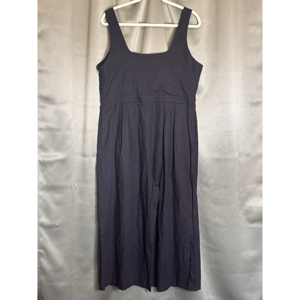 Banana Republic Womens Linen Blend Wide-Leg Sleeveless Jumpsuit 12 Black New